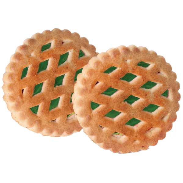 Lattice Cookies with Green Jelly PNG Transparent Background