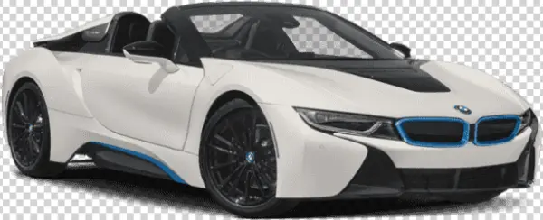 White BMW i8 Roadster PNG Transparent Background