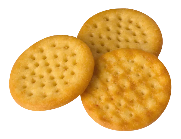 Three Round Snack Crackers PNG Transparent Background