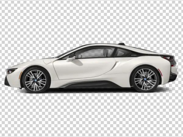 White BMW i8 Sports Car PNG Transparent Background