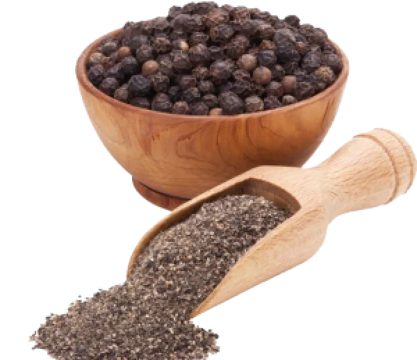 Black Pepper Corns and Ground Pepper PNG