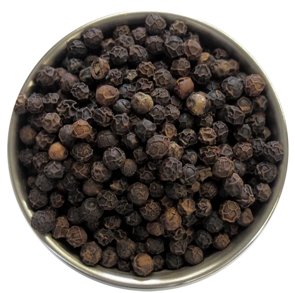 Black Peppercorns in Bowl PNG Transparent Background