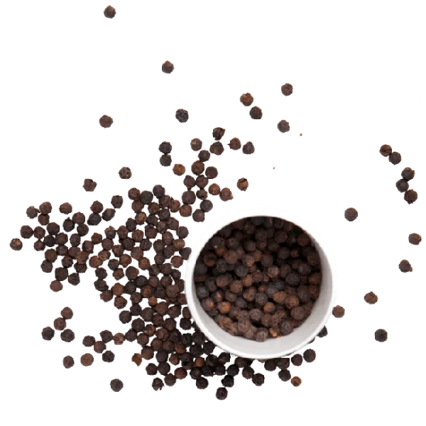 Black Peppercorns in Bowl PNG Transparent Background