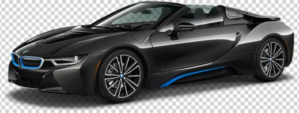 Black BMW i8 Roadster PNG Transparent