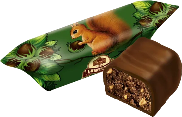 Babaevsky Chocolate Candy with Nut Filling PNG Transparent