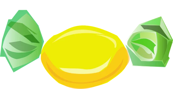 Yellow Wrapped Candy PNG Transparent Background
