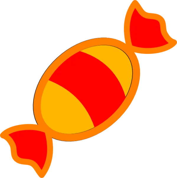 Red and Yellow Wrapped Candy PNG