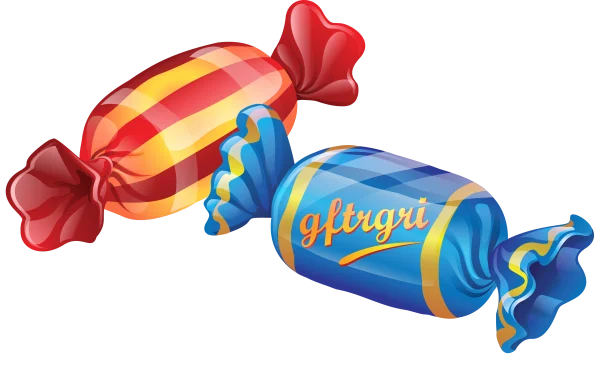 Colorful Wrapped Candies PNG