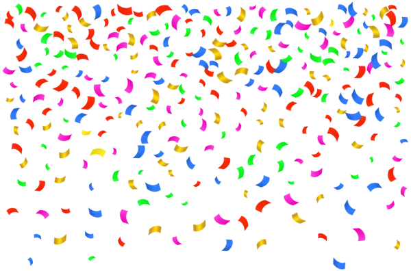 Colorful Confetti Falling PNG Transparent Background