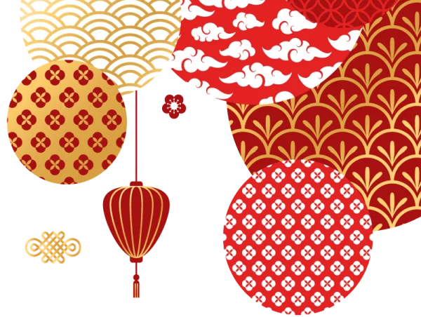 Chinese New Year Decorative Background PNG