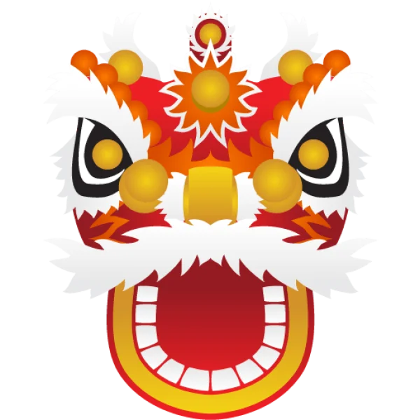 Chinese Lion Dance Head PNG Transparent