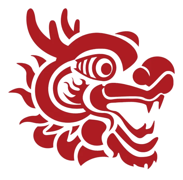 Red Dragon Head Logo PNG Transparent Background