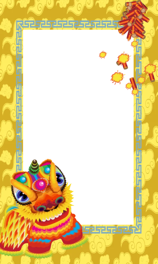 Traditional Chinese New Year Frame PNG