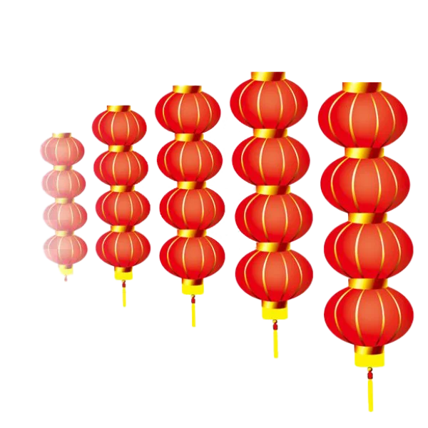 Red Chinese Lanterns String PNG Transparent Background