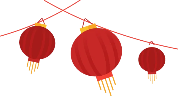Red Chinese Lanterns String PNG Transparent Background