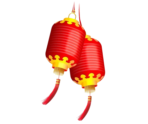 Traditional Red Chinese Lanterns PNG