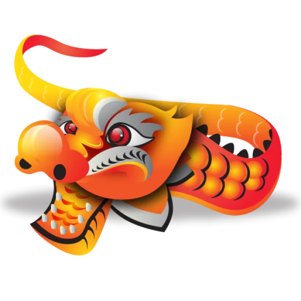 Colorful Stylized Dragon Head PNG Transparent Background