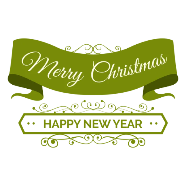 Merry Christmas Happy New Year Banner PNG