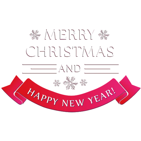 Merry Christmas and Happy New Year Banner PNG Transparent