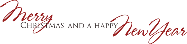 Merry Christmas and Happy New Year Text PNG