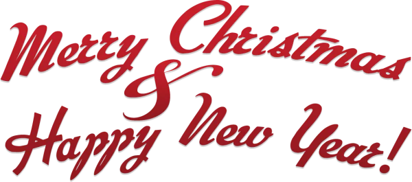 Merry Christmas & Happy New Year Text PNG