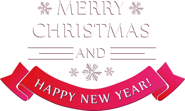 Merry Christmas and Happy New Year Banner PNG