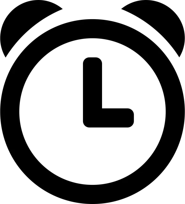 Black Alarm Clock Icon PNG Transparent