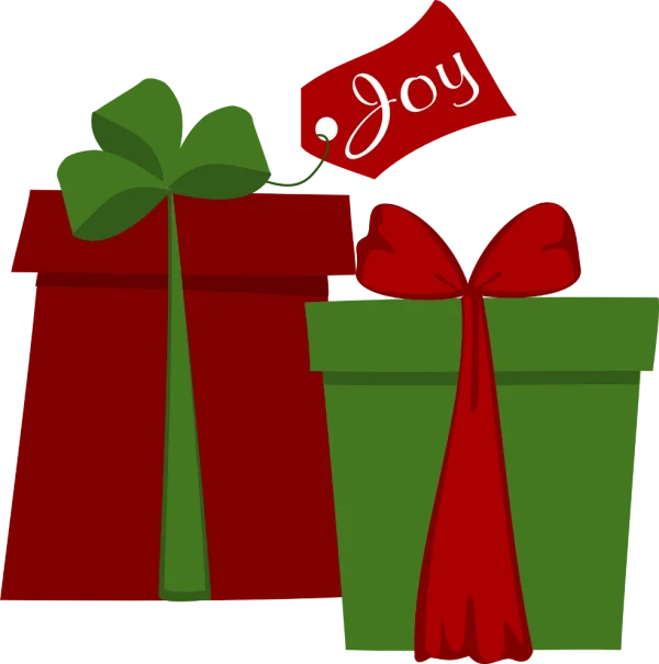 Christmas Presents with Joy Tag PNG Transparent