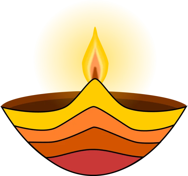 Colorful Diwali Diya Lamp PNG Transparent Background