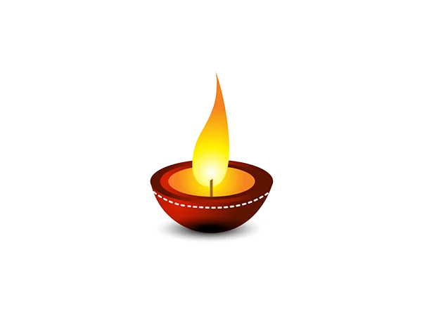 Lit Clay Diya Lamp PNG Transparent Background