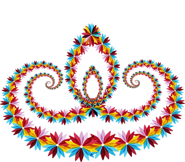 Colorful Floral Spiral Crown Transparent PNG