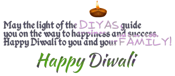 Happy Diwali Greeting with Traditional Diya Lamp PNG