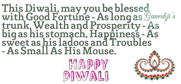 Happy Diwali Wishes with Ganeshji's Blessings PNG