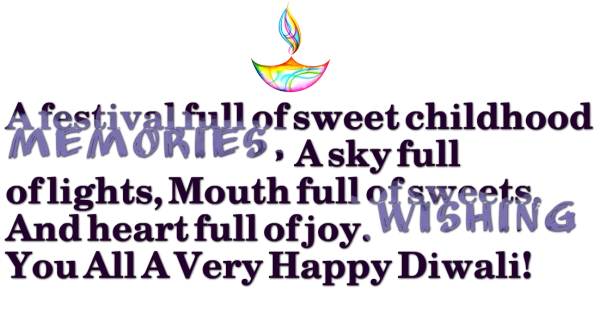 Colorful Diwali Greeting Message PNG Transparent