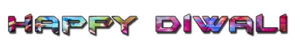 Happy Diwali Colorful Text PNG