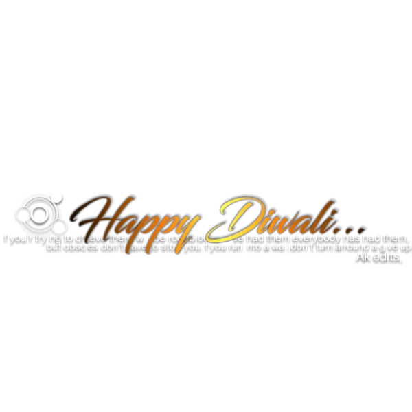 Happy Diwali Greeting with Inspirational Quote PNG