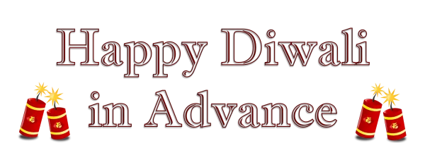 Happy Diwali in Advance PNG with Firecrackers