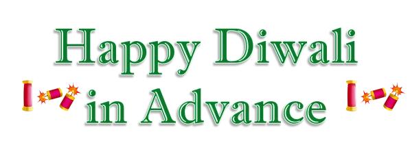 Happy Diwali in Advance PNG with Firecrackers