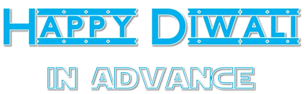 Happy Diwali In Advance Blue Text PNG