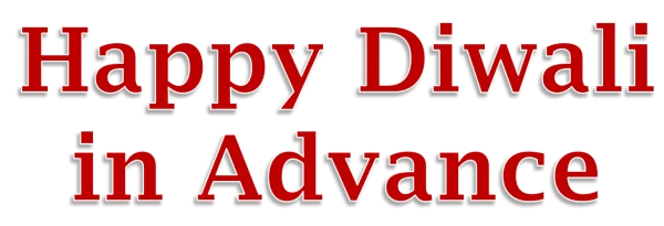 Happy Diwali in Advance Red Text PNG