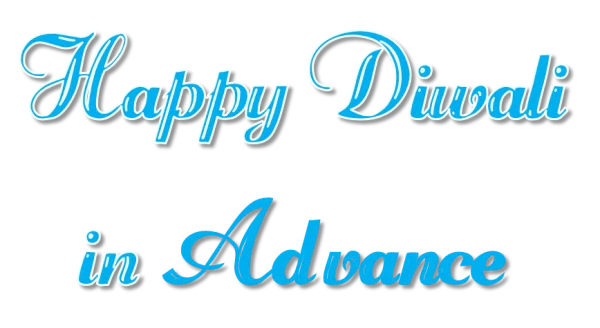 Happy Diwali in Advance Text PNG Transparent Background