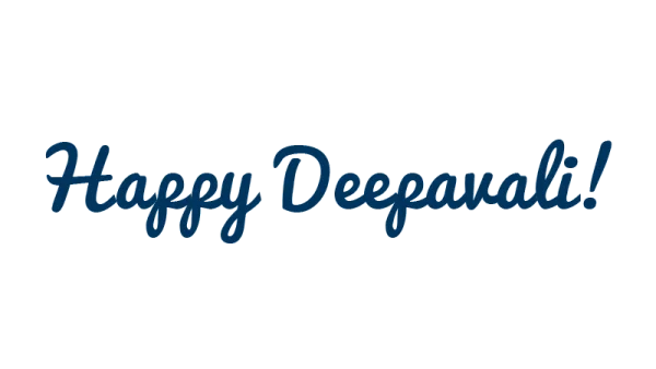 Happy Deepavali Blue Script Text PNG