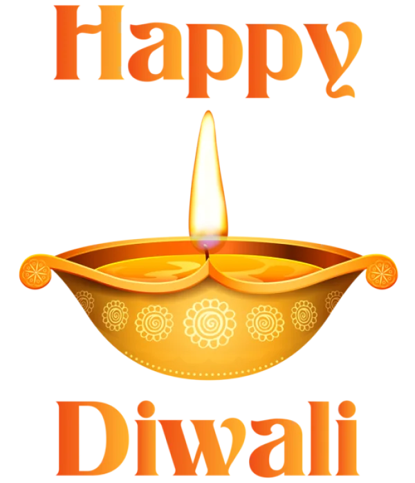 Happy Diwali Diya Lamp PNG