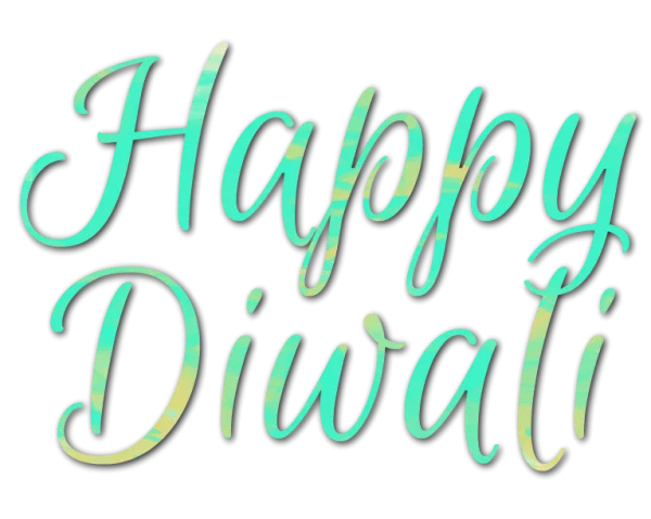 Happy Diwali Script Text PNG Transparent Background