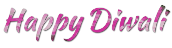 Pink Happy Diwali Text PNG Transparent Background
