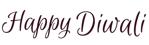 Happy Diwali Script Text PNG Transparent Background