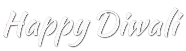 Happy Diwali White Script Text PNG