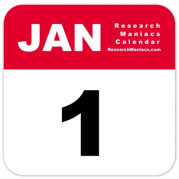 January 1 Calendar Date Icon PNG