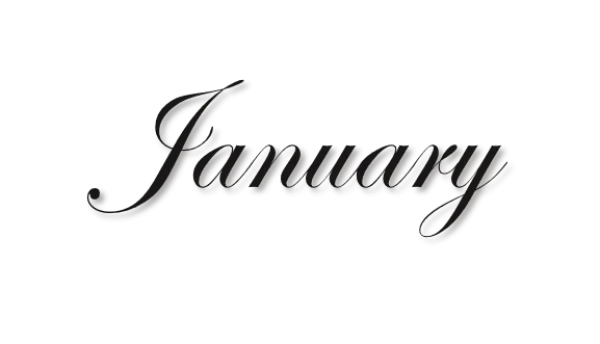 January Cursive Text Transparent PNG