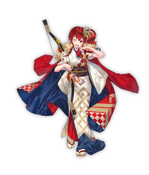 Anime Girl in Kimono with Bow PNG Transparent Background